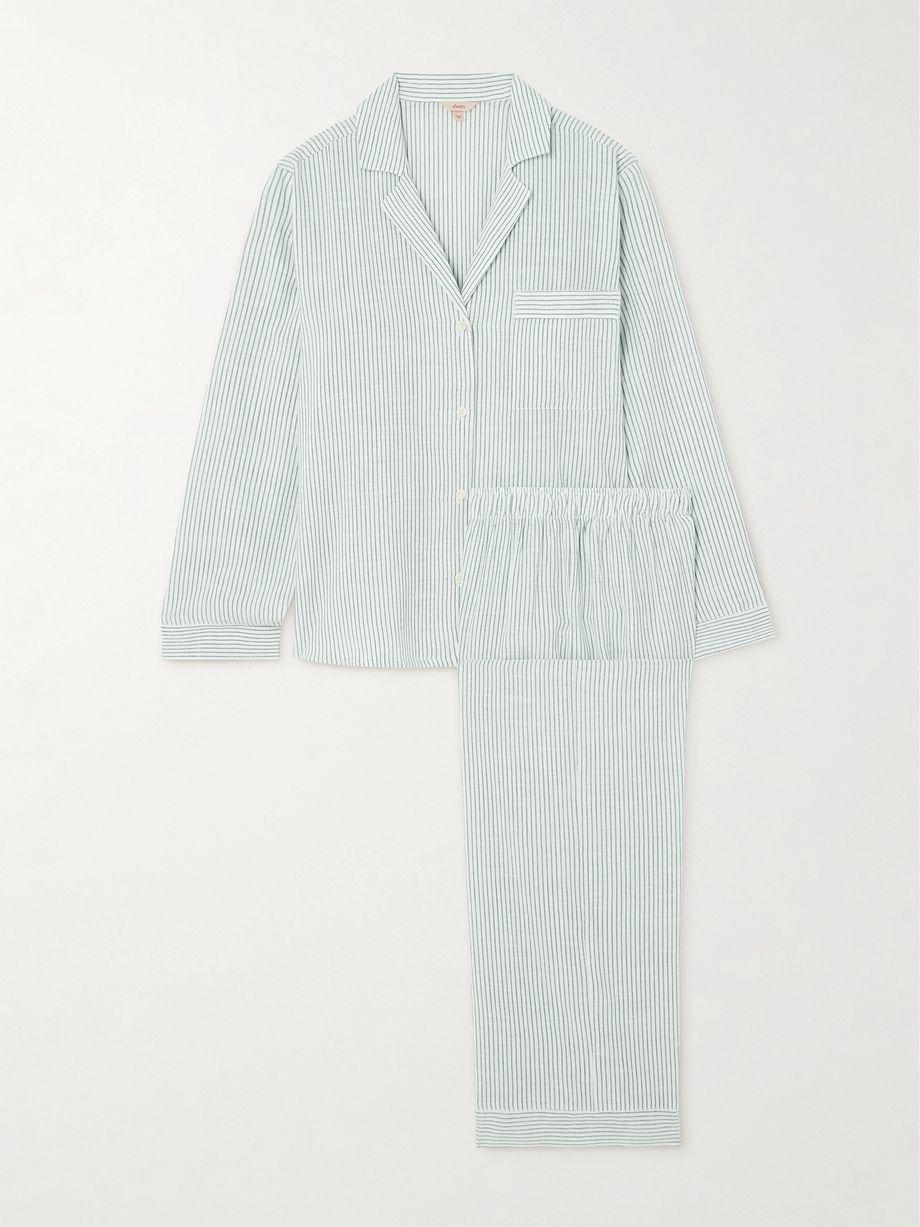 + NET SUSTAIN Nautico striped LENZING™ ECOVERO™ and cotton-blend pajama set by EBERJEY
