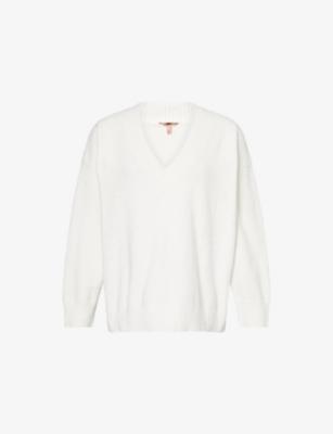 Oversized-Fit V-Neck Bouclé Jumper by EBERJEY