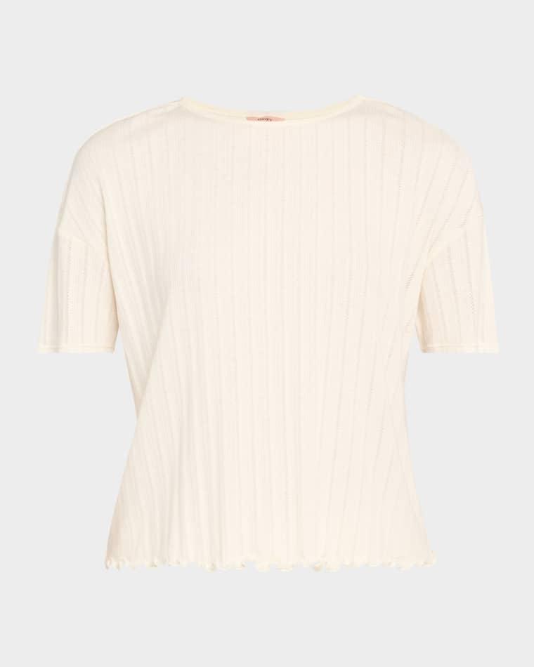 Pointelle Short-Sleeve Tee by EBERJEY