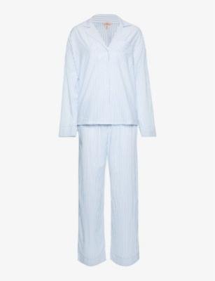 Stripe-pattern organic-cotton pyjama set by EBERJEY