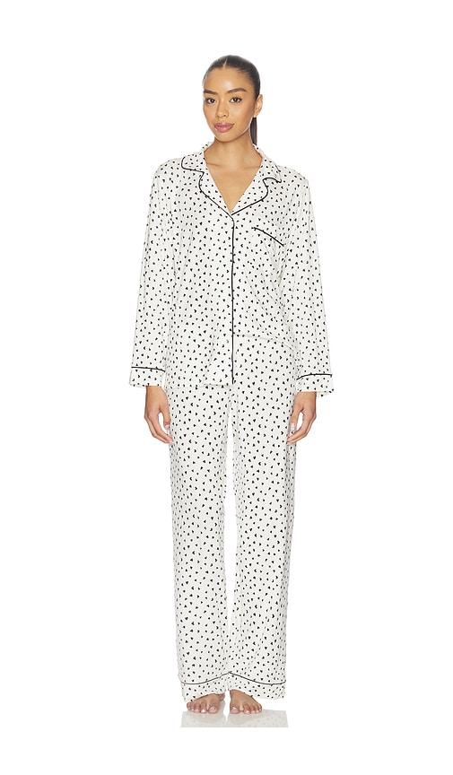 eberjey Gisele Printed Long Pj Set in White by EBERJEY