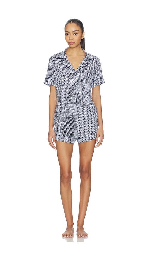 eberjey Gisele Printed Relaxed Short Pajama Set in Navy by EBERJEY