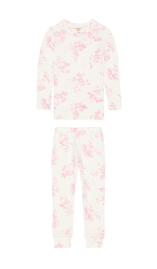 eberjey Kids Printed Long Pajama Set in Pink by EBERJEY