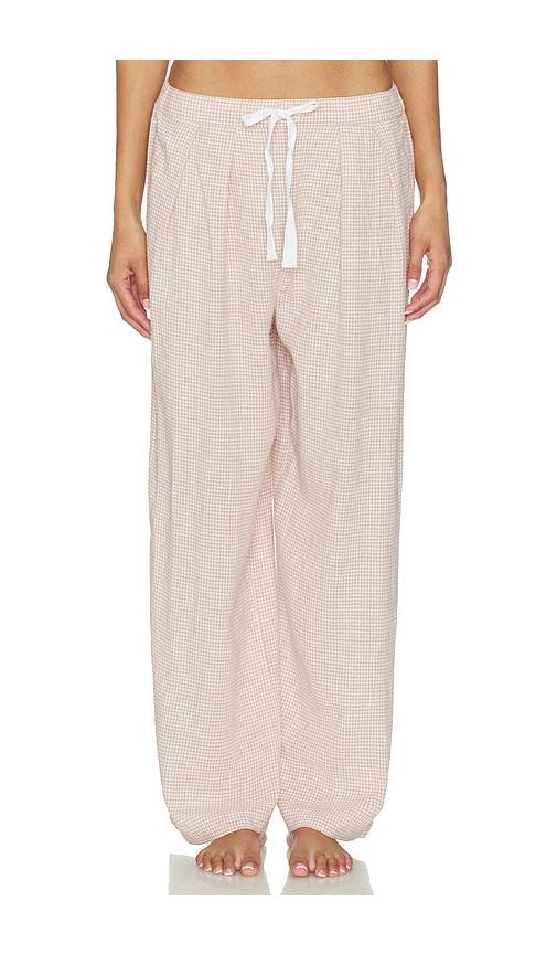 eberjey Linen Blend Relaxed Pant in Taupe by EBERJEY