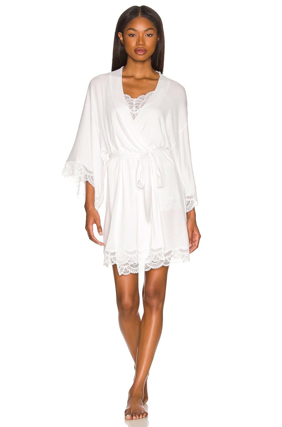 eberjey Mariana The Mademoiselle Kimono Robe in White by EBERJEY