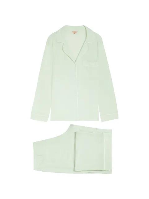 piped-trim chest-pocket pyjamas by EBERJEY