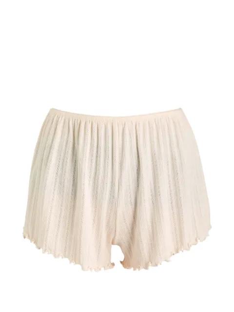pointelle ruffled pajama shorts by EBERJEY