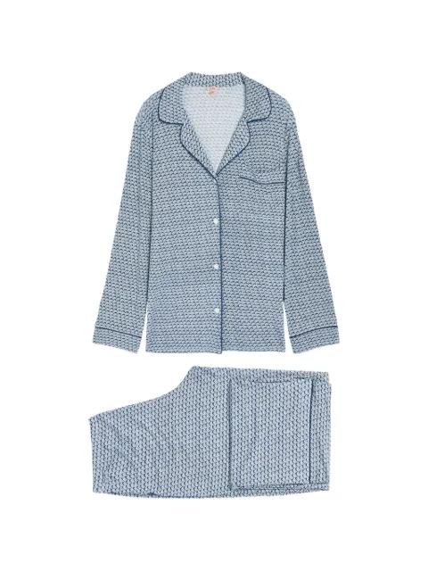 seashell-print piped pajamas set by EBERJEY