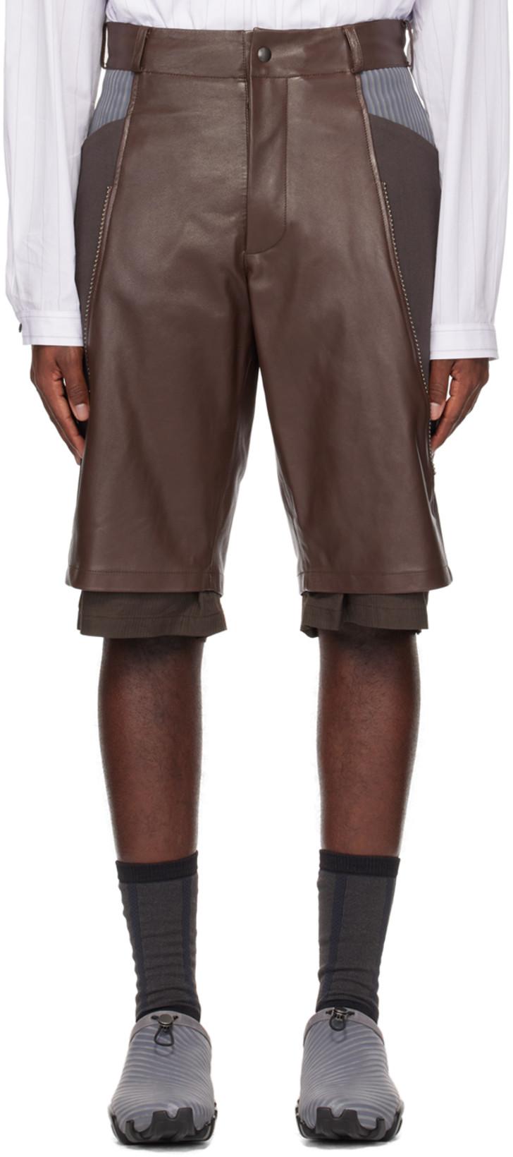 Brown Kiko Kostadinov Edition Inayat Shorts by ECCO.KOLLEKTIVE