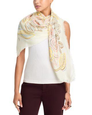 Gestural Rose Square Scarf by ECHO