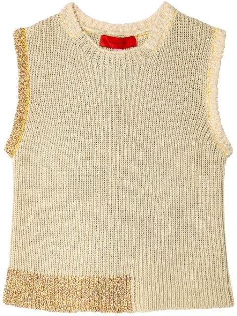 Cinder fisherman's-knit vest by ECKHAUS LATTA
