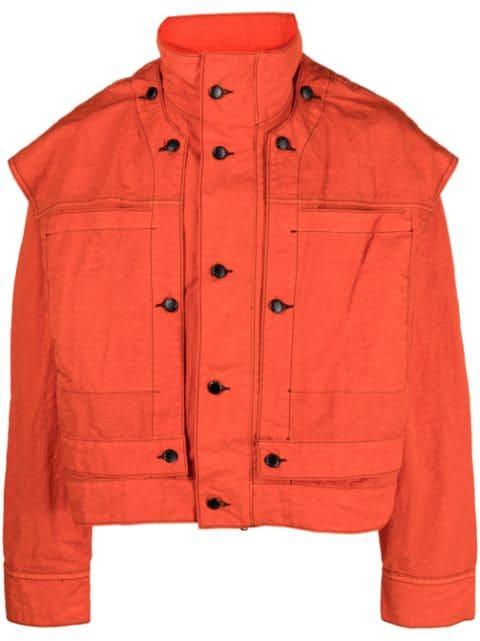 Mobile high-neck oversized jacket by ECKHAUS LATTA