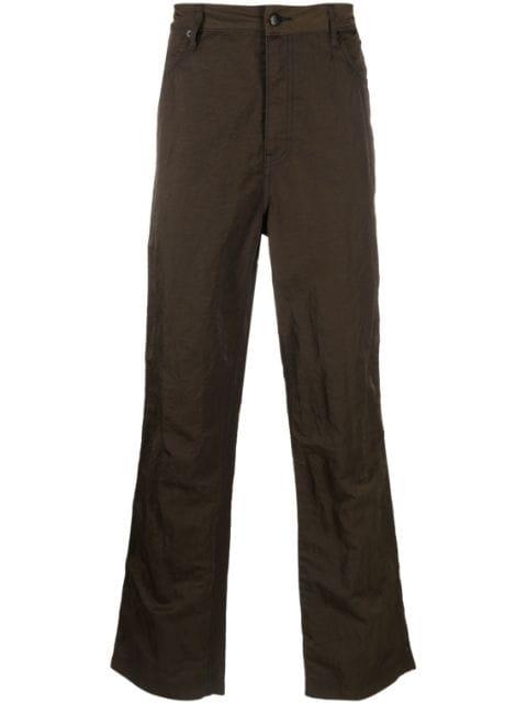 crinckled-finish straight-leg trousers by ECKHAUS LATTA