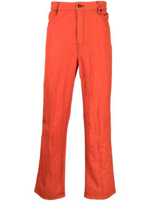 crinkled-finish straight-leg trousers by ECKHAUS LATTA