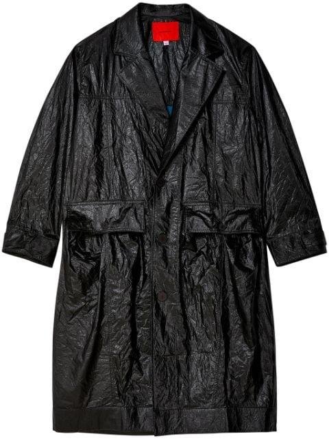 crinkled single-breasted trenchcoat by ECKHAUS LATTA