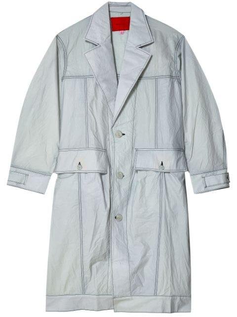 crinkled single-breasted trenchcoat by ECKHAUS LATTA