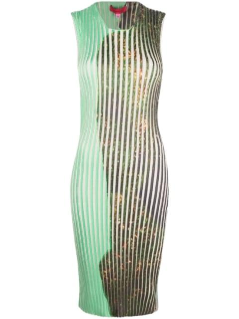graphic-print knitted midi dress by ECKHAUS LATTA