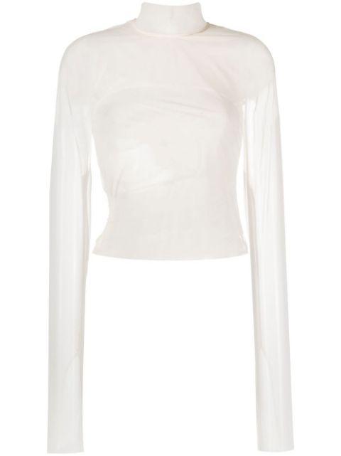 high-neck mesh top by ECKHAUS LATTA