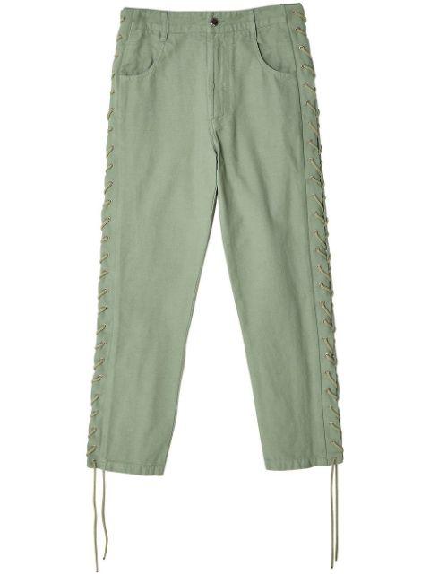 lace-up straight trousers by ECKHAUS LATTA
