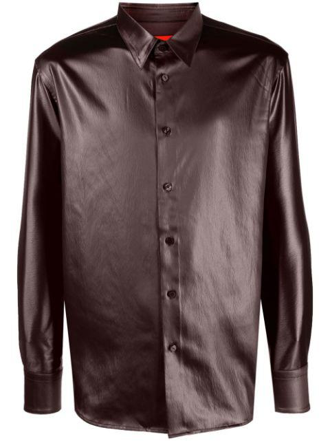 metallic long-sleeve shirt by ECKHAUS LATTA