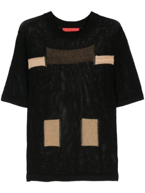 open-knit colour-block jumper by ECKHAUS LATTA