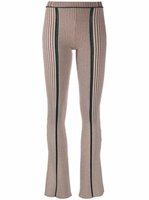 striped flared leggings by ECKHAUS LATTA