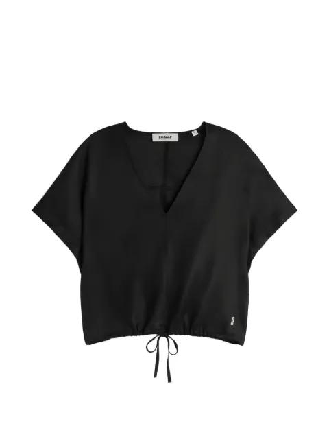 Dora V-neck drawstring-hem shirt by ECOALF