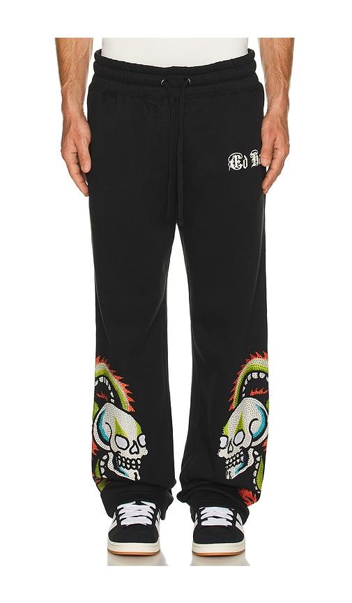 Ed Hardy Dragon Skulls Rhinestone Baggy Sweatpants in Black by ED HARDY Ed Hardy Dragon Skulls Rhinestone Baggy Sweatpants in Black by ED HARDY