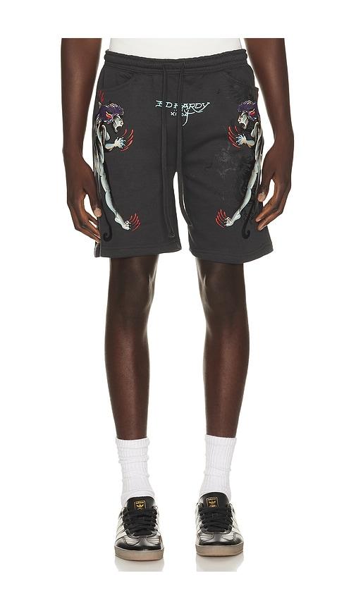 Ed Hardy Pantera Fleece Short in Grey by ED HARDY
