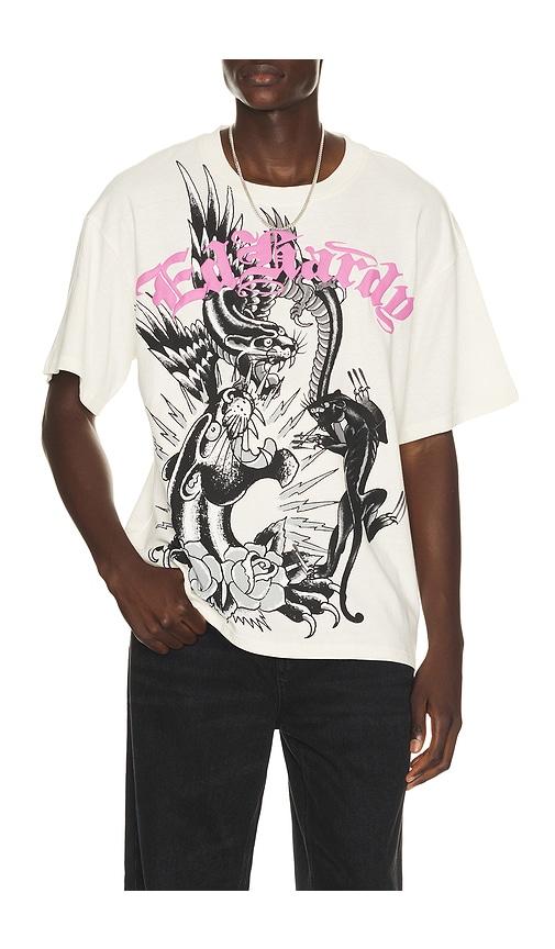 Ed Hardy Panthers Boxy Tee in Cream by ED HARDY