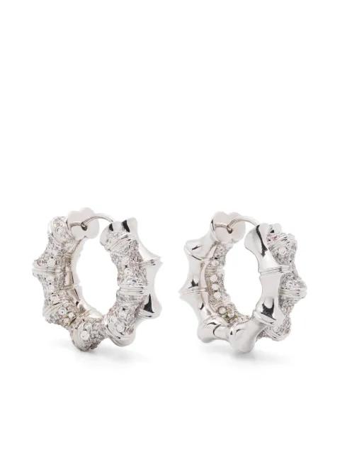 Double Pavé Bambu hoop earrings by EDDIE BORGO