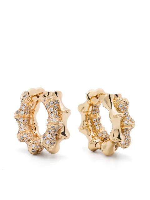 Double Pave Bambu hoop earrings by EDDIE BORGO