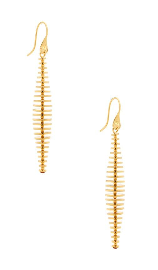 Eddie Borgo Discus Drop Earrings in Metallic Gold by EDDIE BORGO