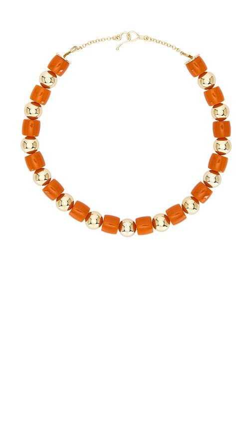 Eddie Borgo Marcy Necklace in Orange,Metallic Gold by EDDIE BORGO