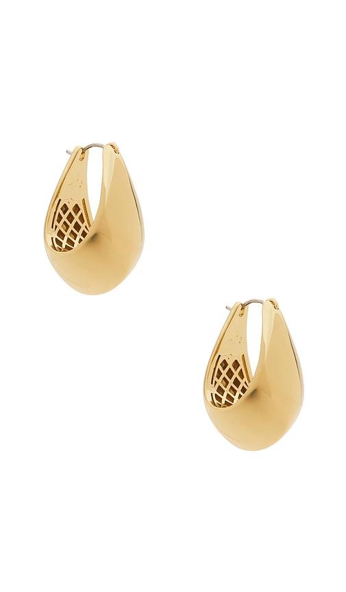 Eddie Borgo Teardrop Hoop Earrings in Metallic Gold by EDDIE BORGO