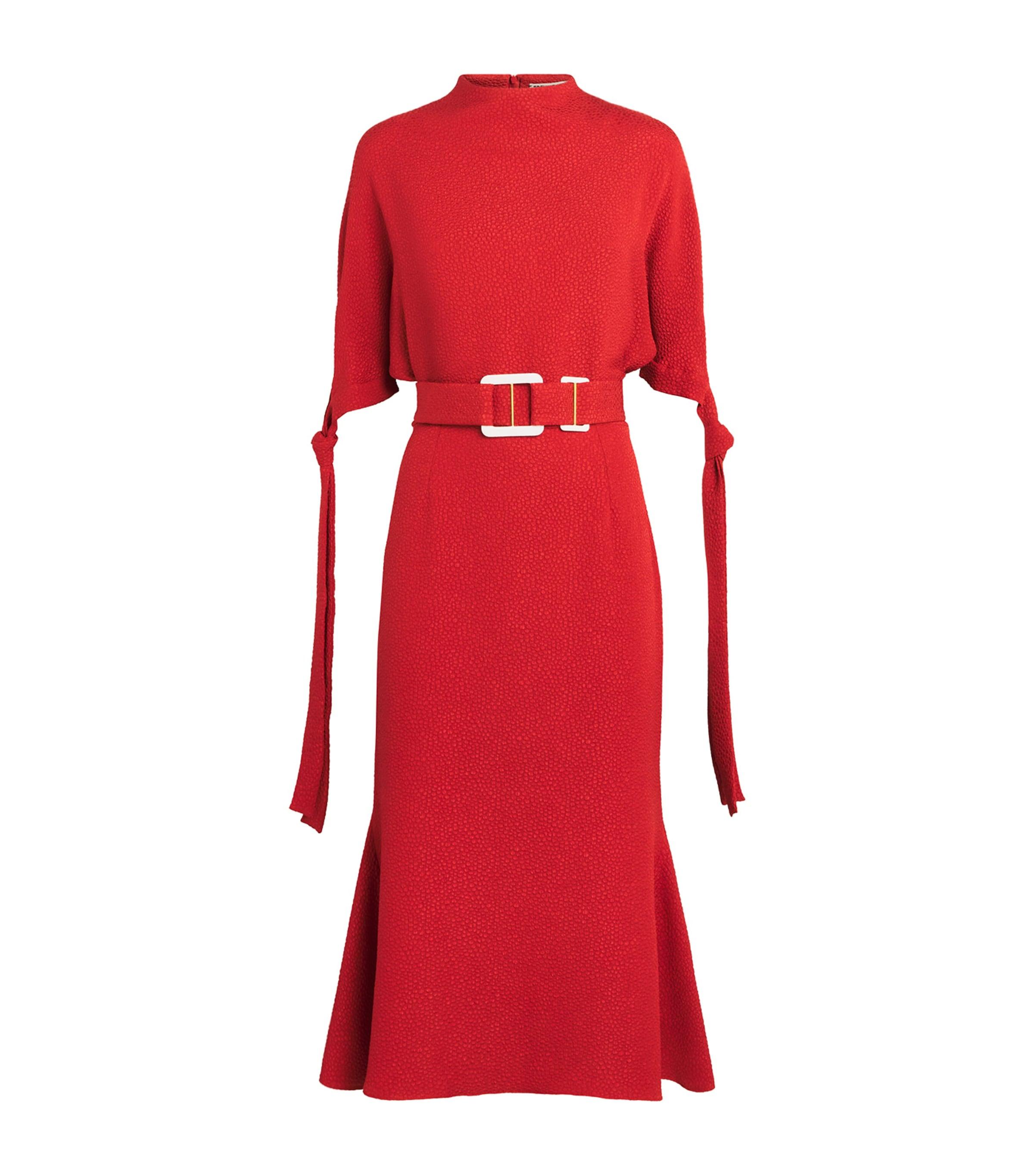 Edeline Lee Jacquard Belted Pedernal Dress by EDELINE LEE