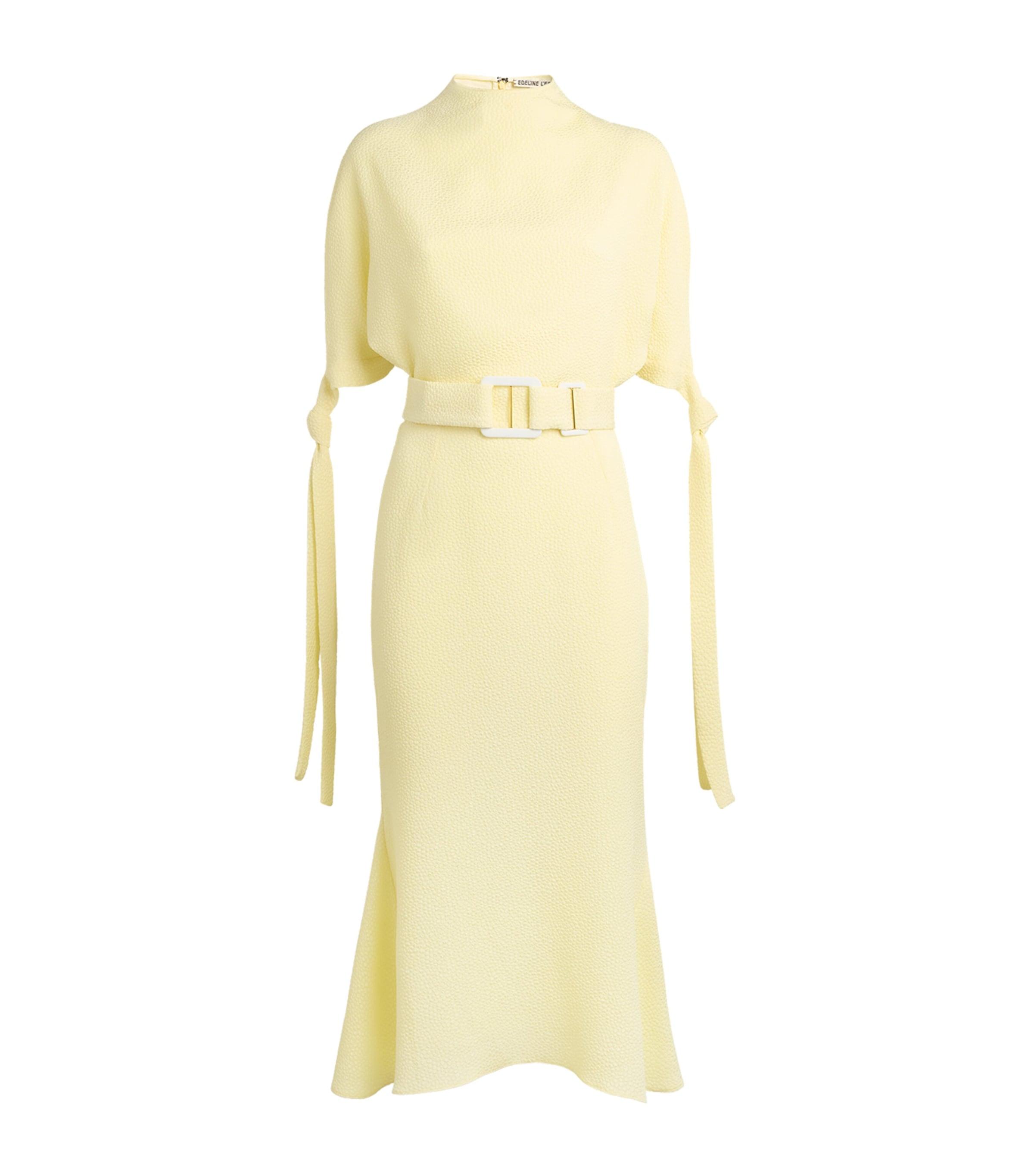Jacquard Belted Pedernal Midi Dress by EDELINE LEE