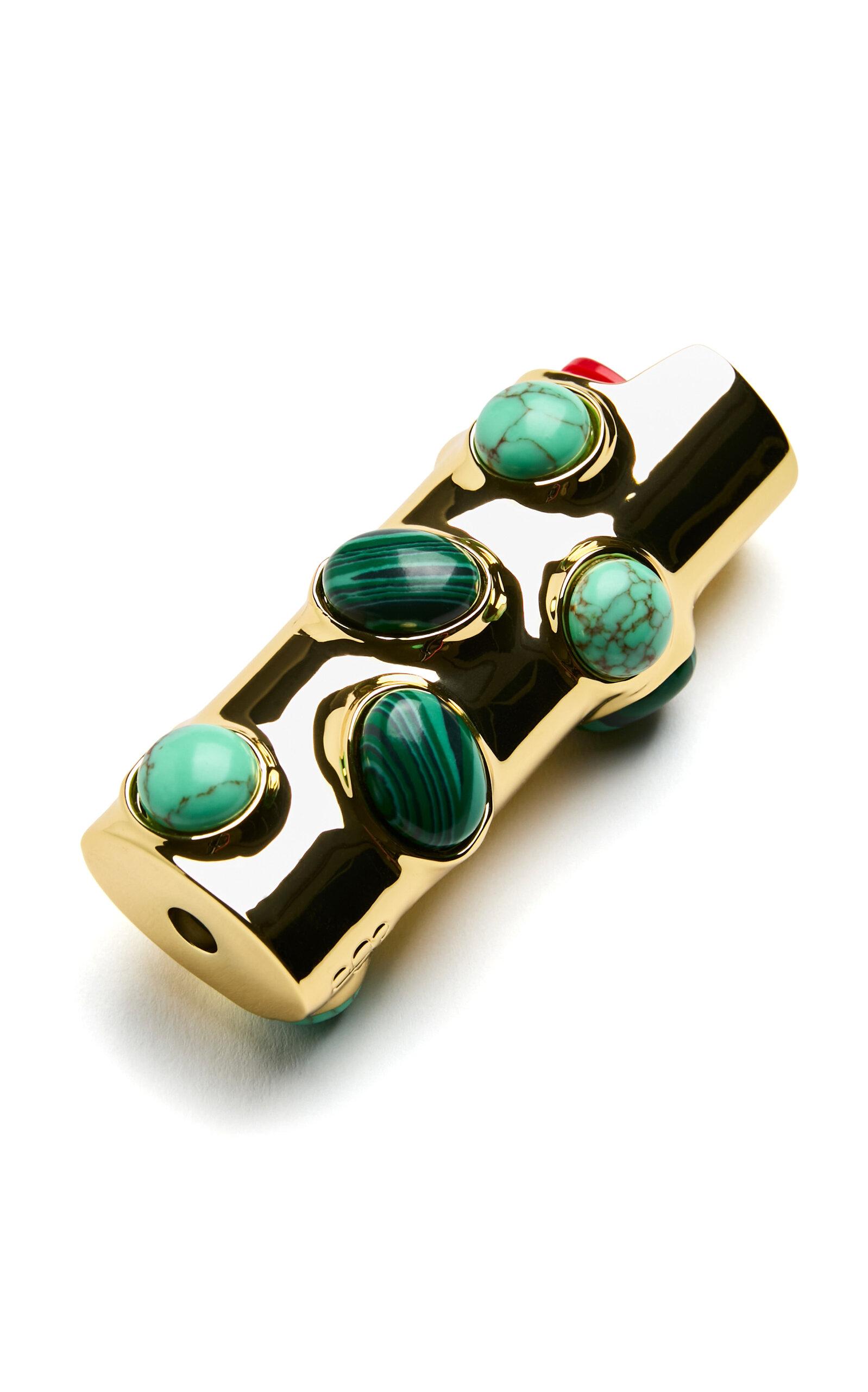 Edie Parker - Malachite-Stoned Lighter Case - Multi - Moda Operandi by EDIE PARKER