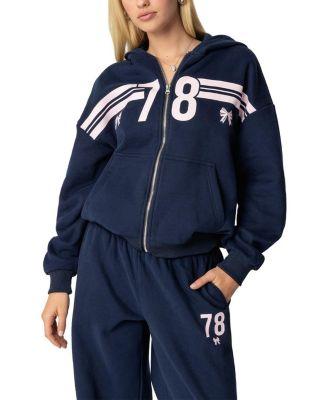 78 Bow Zip Up Hoodie by EDIKTED