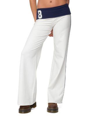 8 Contrast Fold Over Wide Leg Pants by EDIKTED