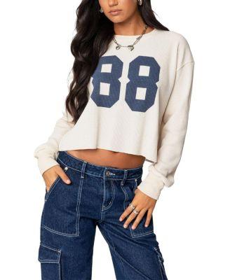 88 Waffle Long Sleeve T-Shirt by EDIKTED