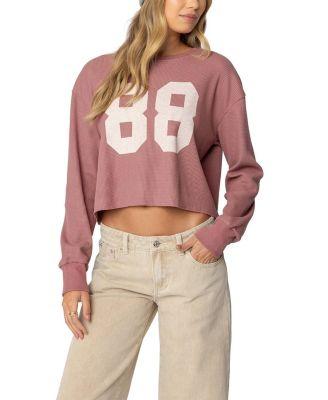 88 Waffle Long Sleeve T-Shirt by EDIKTED