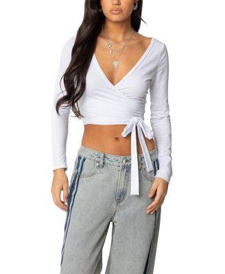 Aila Wrap Top by EDIKTED