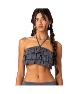 Aimee ruffle crop top by EDIKTED