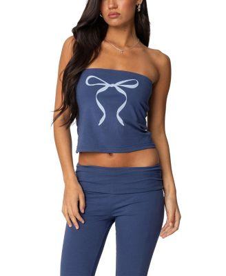 Aiyana Bow Built in Bra Tube Top by EDIKTED