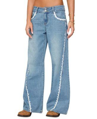 Alisha Lacey Low Rise Light Rinse Wash Jeans by EDIKTED