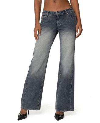 Alysse Low Rise Gray-Washed Jeans by EDIKTED