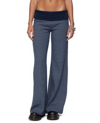 Amarna Striped Fold Over Pants by EDIKTED