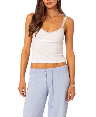 Amilia Lace Trim Tank Top by EDIKTED