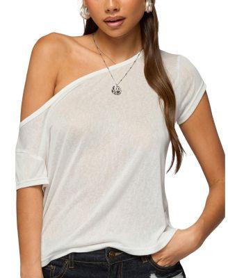 Amora Off Shoulder Sheer Top by EDIKTED